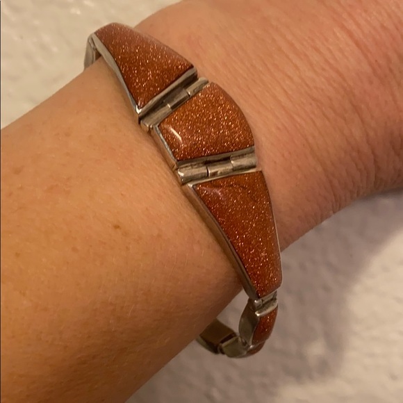 Sterling silver sand stone bracelet - Picture 1 of 5